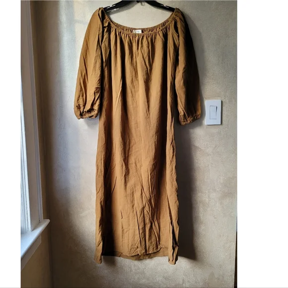 OZMA ANA DRESS IN OCHRE - Picture 4 of 6